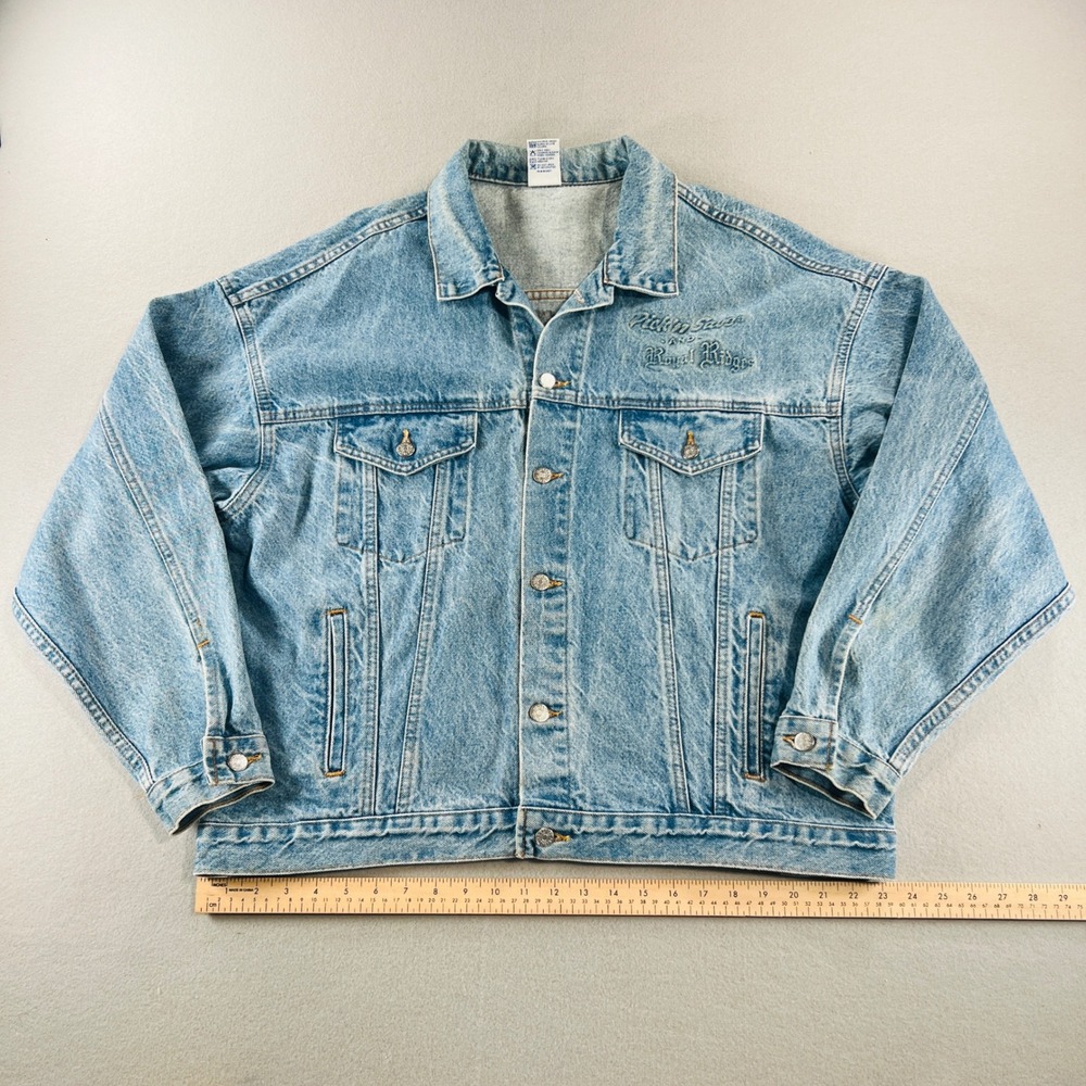 Vintage Denim Trucker Jacket Mens XL Blue Made in USA Pick 'n Save 90s Workwear - Picture 5 of 9